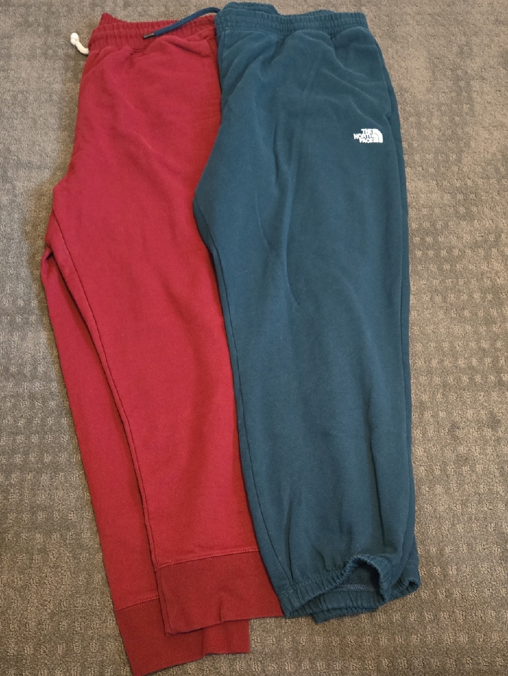 Men's The North Face Burgundy and Green Jogger Sweatpants